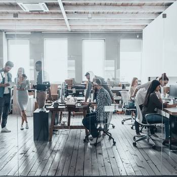 shot of people working in an office
