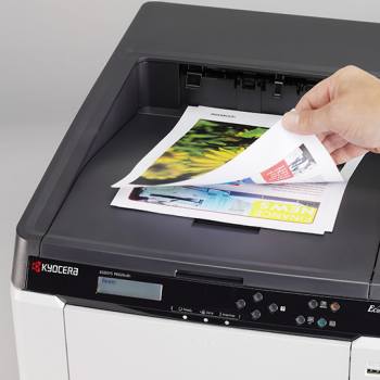 colour pages being retrieved from a Kyocera printer